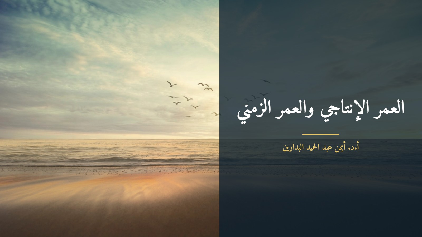 موقع الدكتور أيمن البدارين الرسمي | العمر الإنتاجي والعمر الزمني